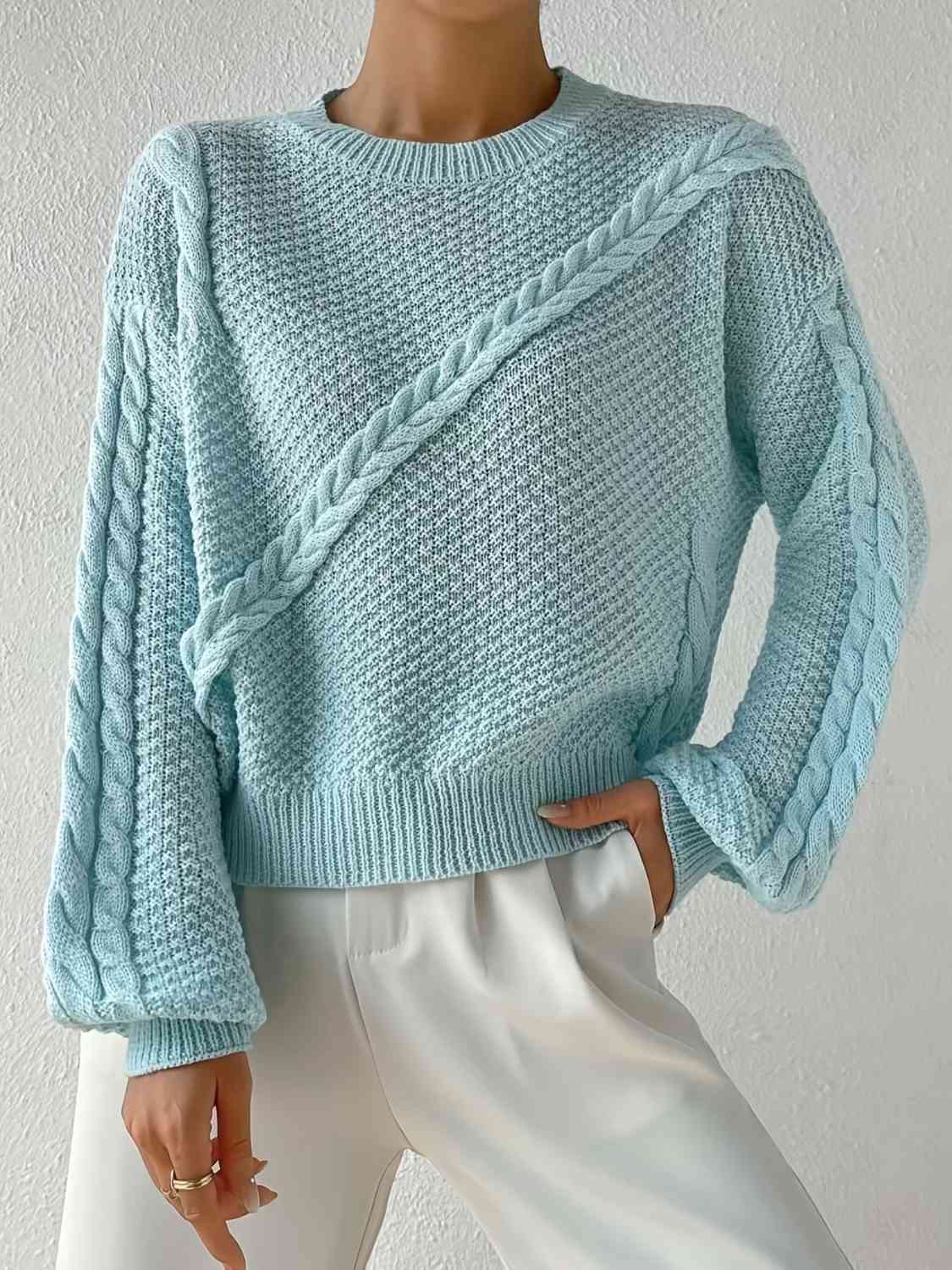 Round Neck Dropped Shoulder Sweater - Body By J'ne