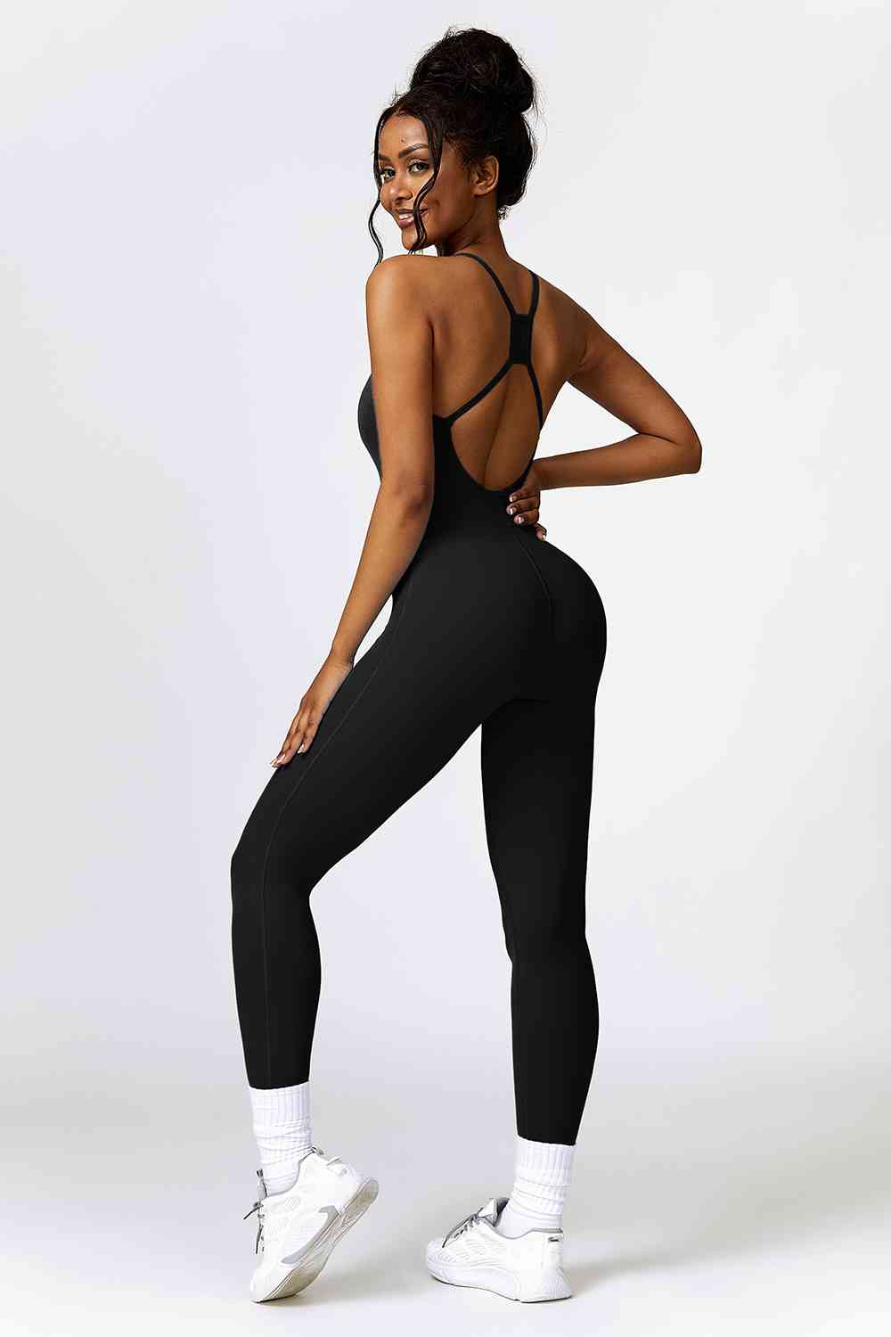 Open Back Spaghetti Strap Sports Jumpsuit - Body By J'ne