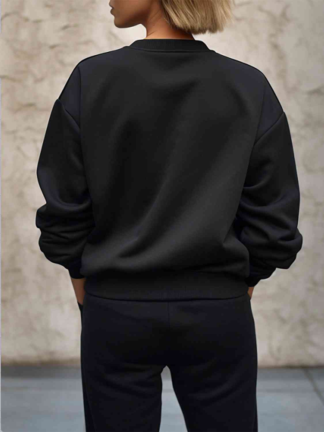 PERFECTLY IMPERFECT Graphic Sweatshirt and Sweatpants Set - Body By J'ne