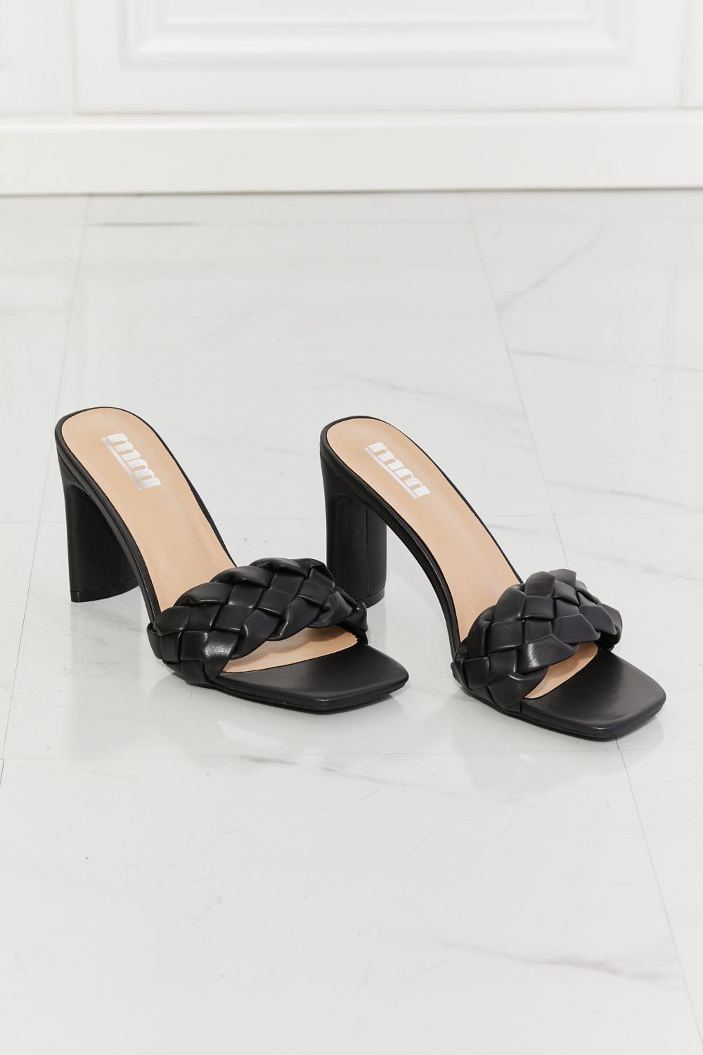 Top of the World Braided Block Heel Sandals in Black - Body By J'ne
