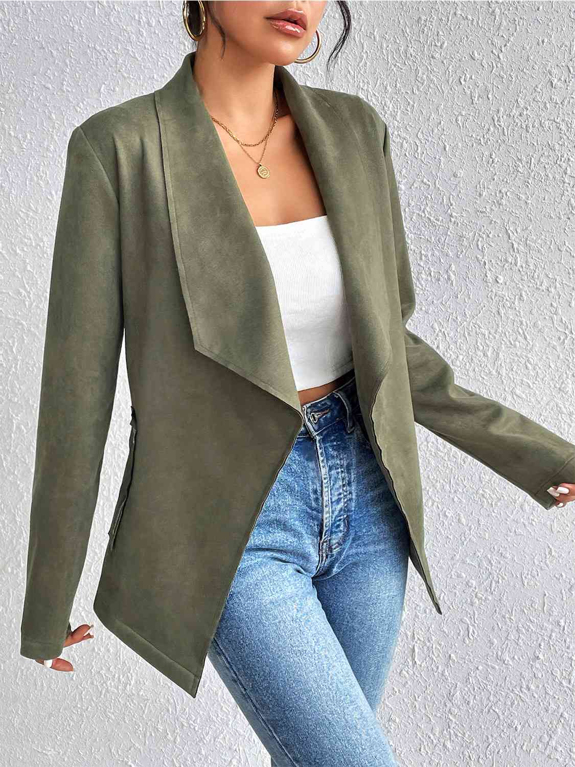 Statement Collar Long Sleeve Jacket - Body By J'ne