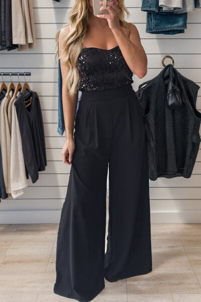 Sequin Tube Wide Leg Jumpsuit - Body By J'ne