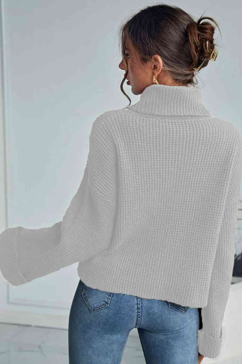 Turtleneck Long Sleeve Sweater - Body By J'ne