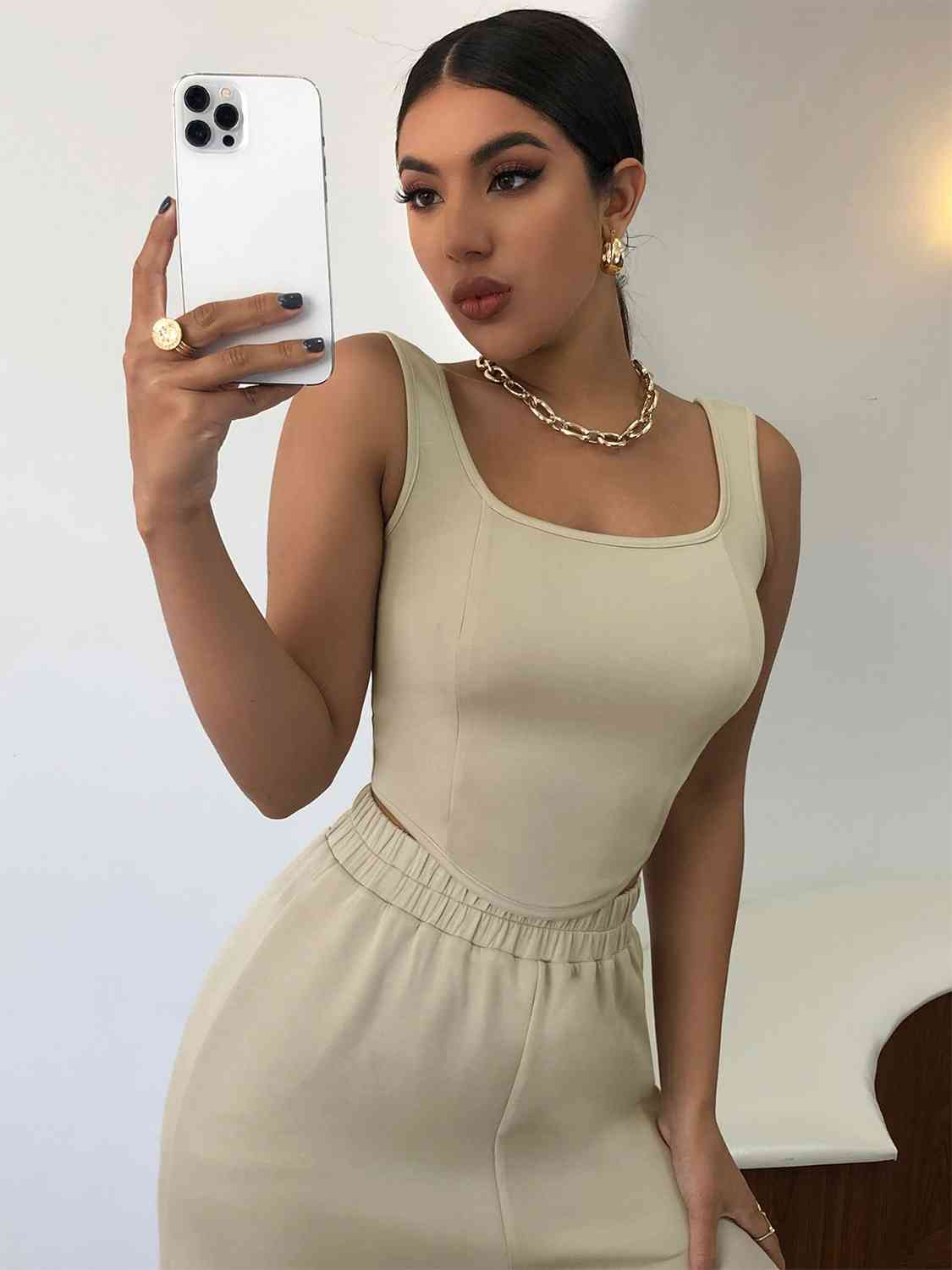 Square Neck Cropped Tank - Body By J'ne