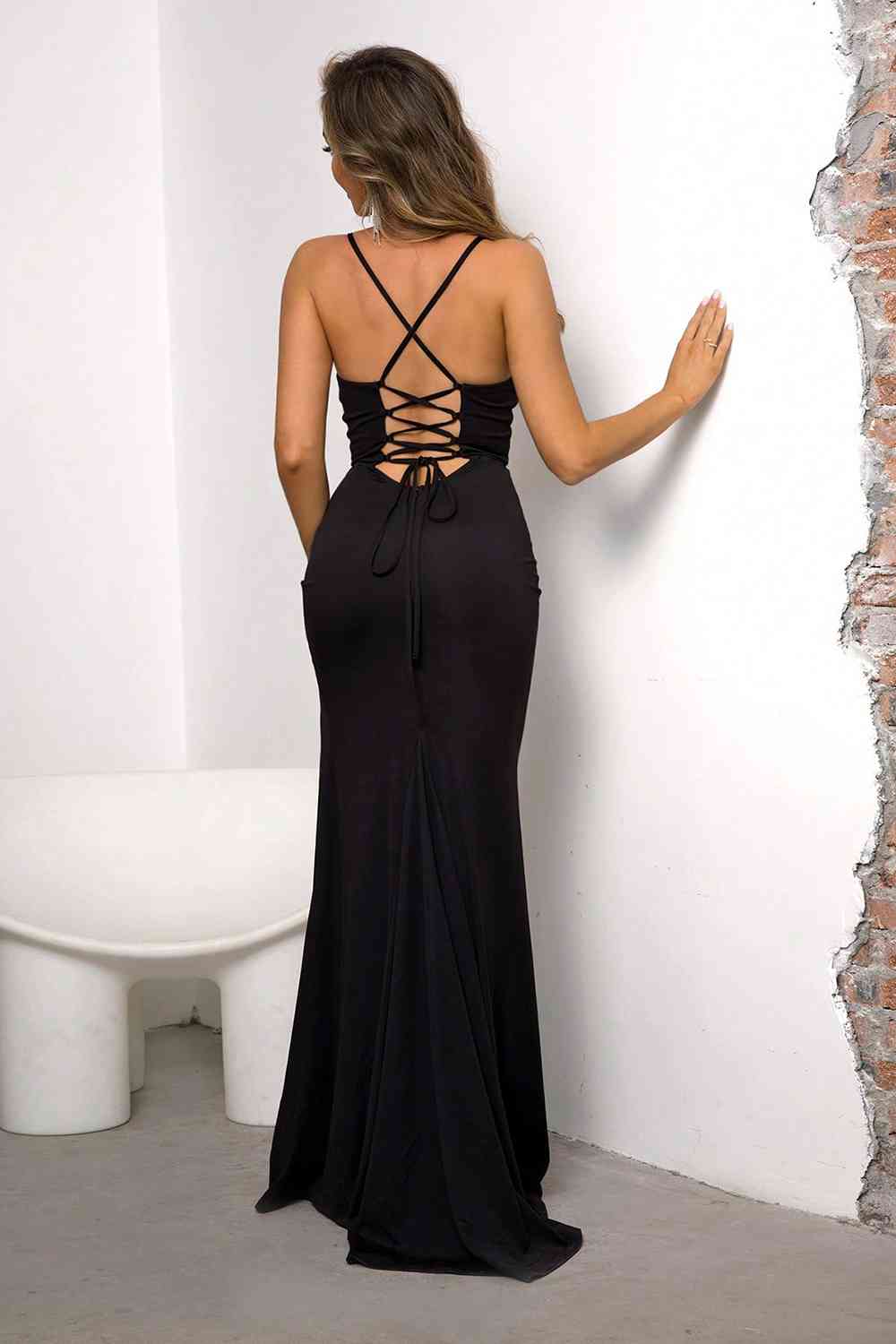 What A Marvel Lace-Up Split Dress - Body By J'ne