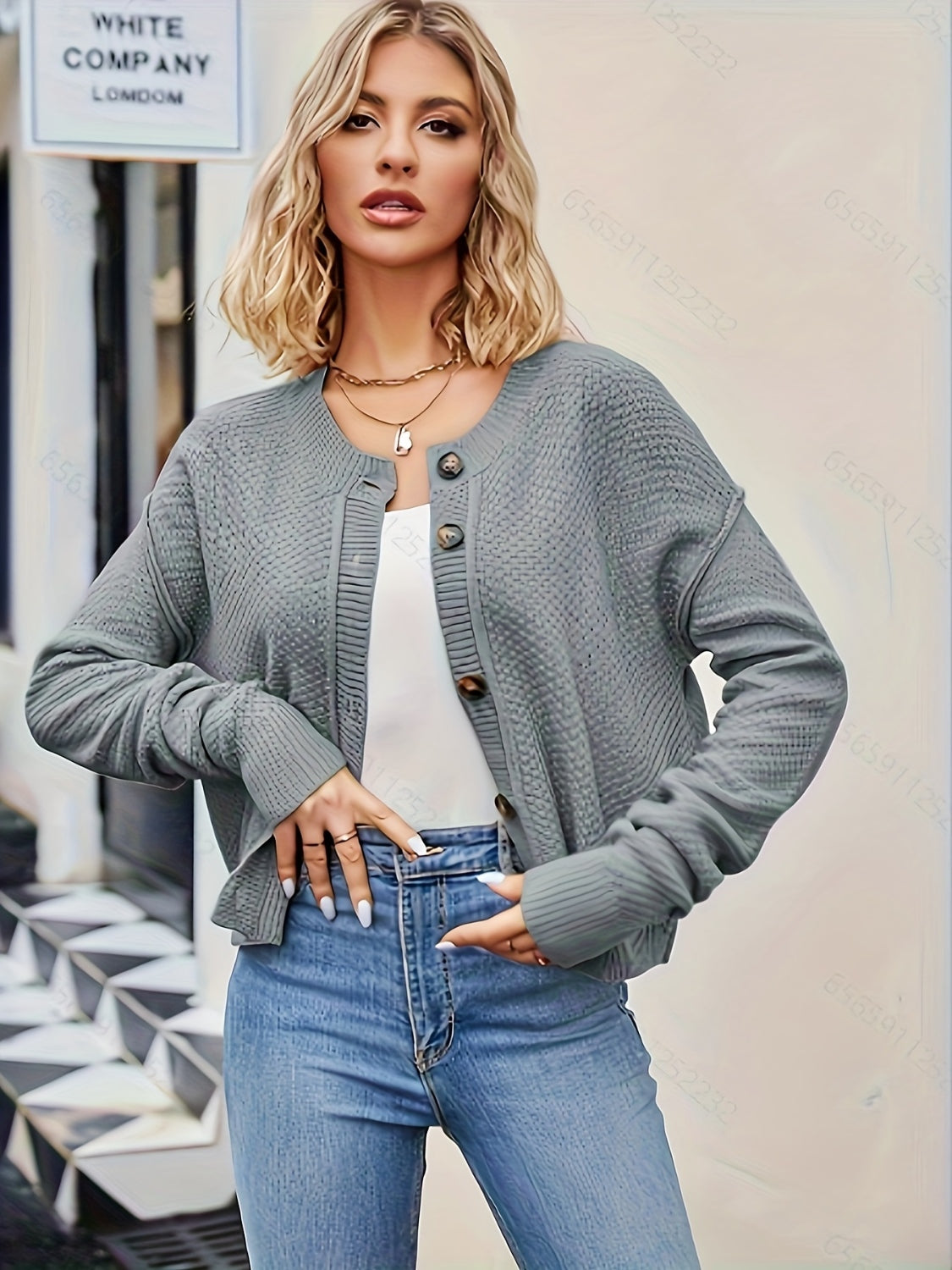 Button Up Dropped Shoulder Cardigan - Body By J'ne