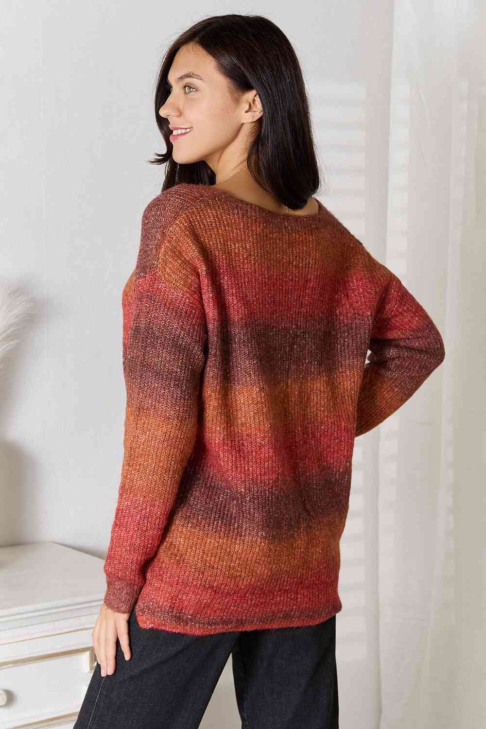 Gradient V-Neck Sweater - Body By J'ne