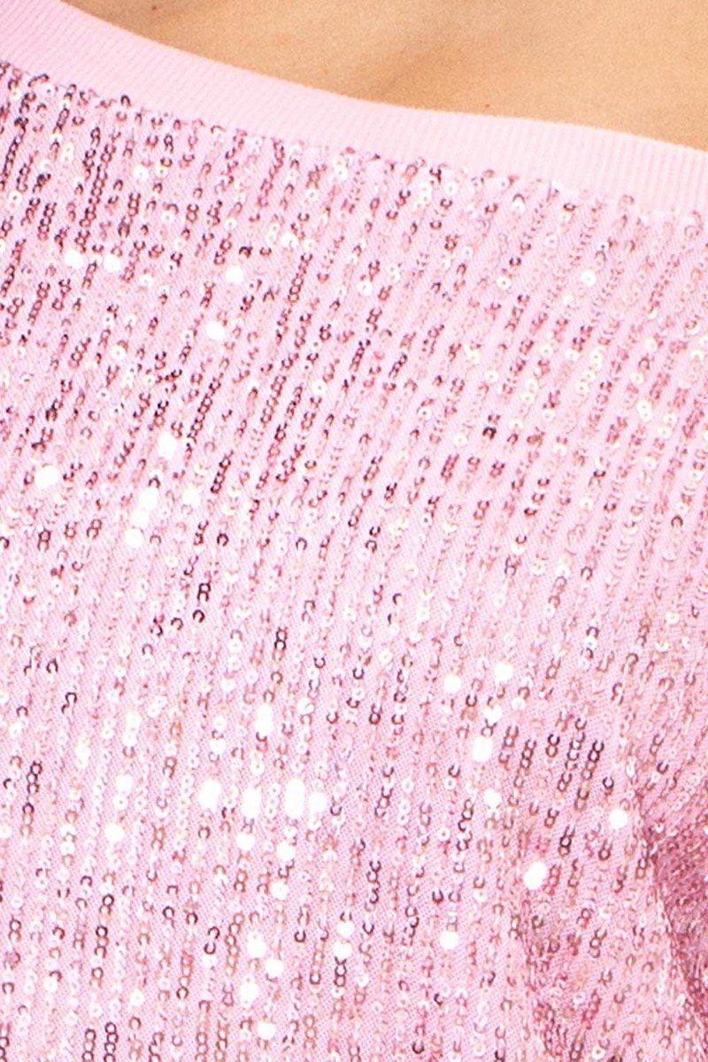 Sequin Wide Neck Boxy Mini Dress - Body By J'ne