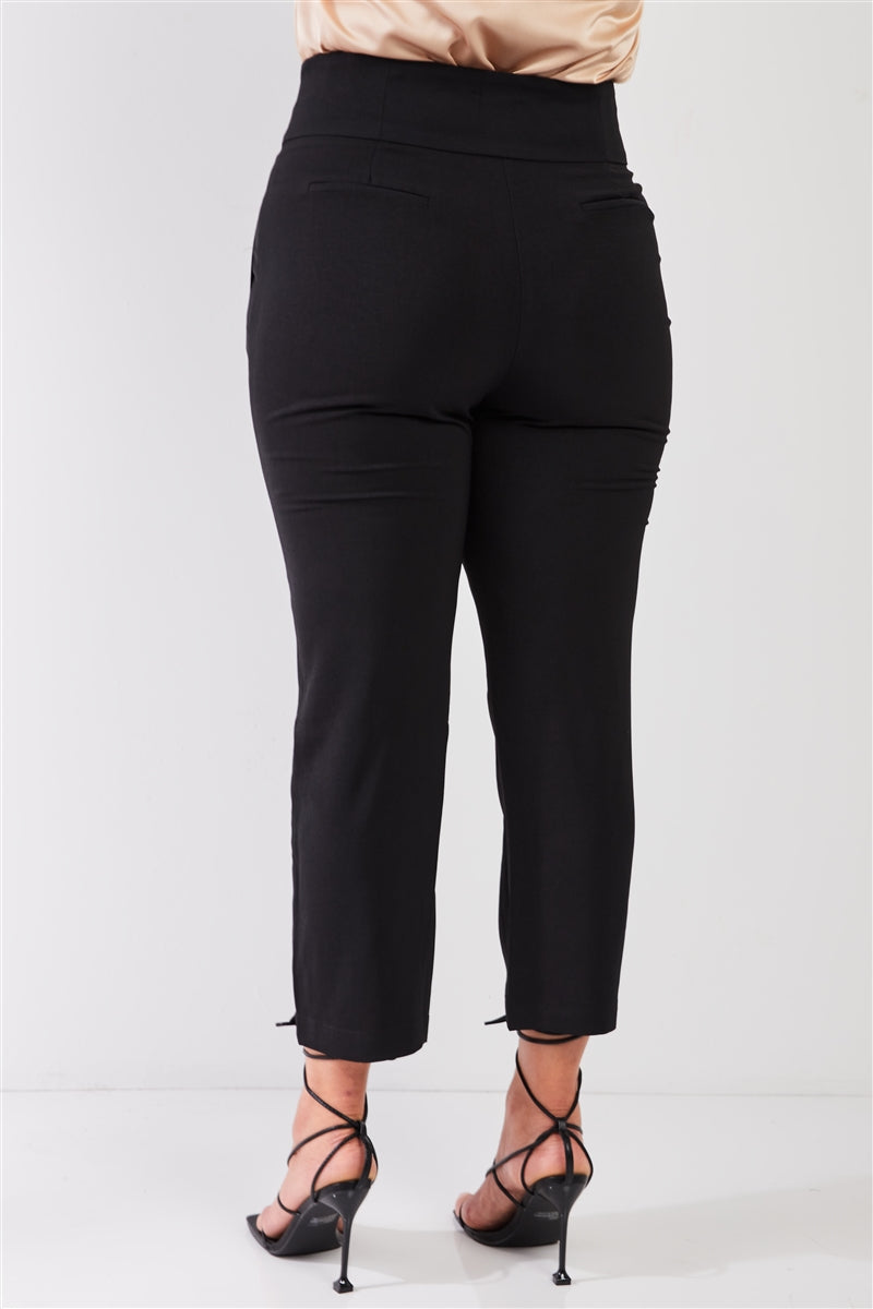 Plus Black High-waisted Classic Pegged Pants - Body By J'ne