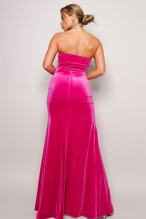Strapless Sweetheart Maxi Velvet Dress - Body By J'ne