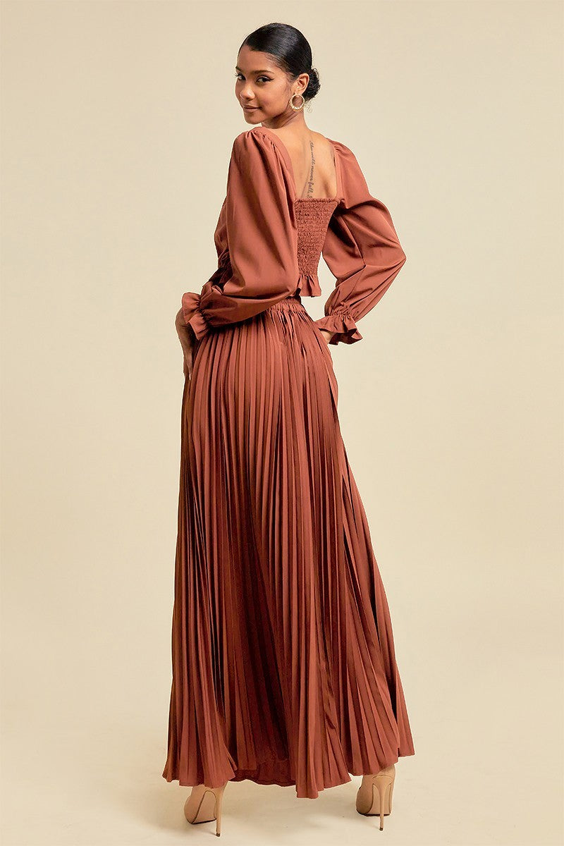 Pleated Skirt With Buttons And Pockets - Body By J'ne