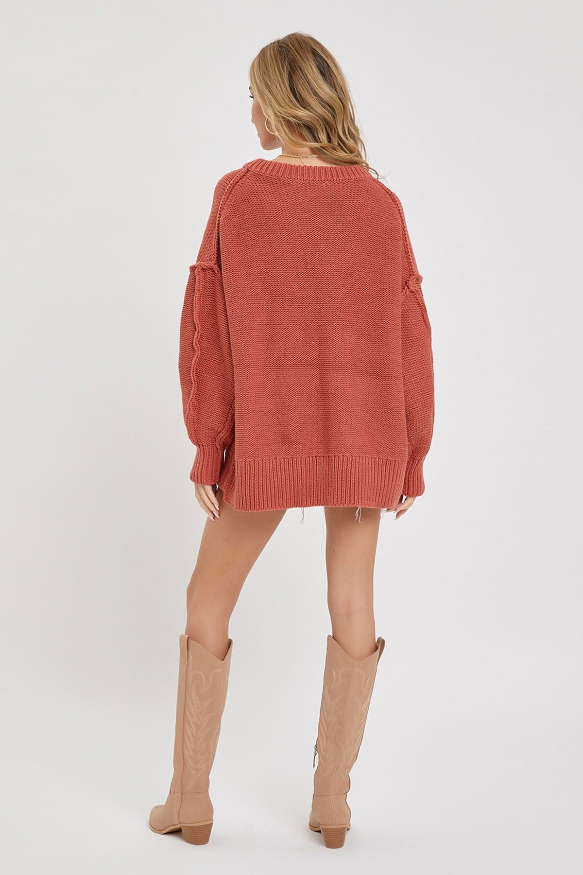 V Neck Oversized Sweater - Body By J'ne