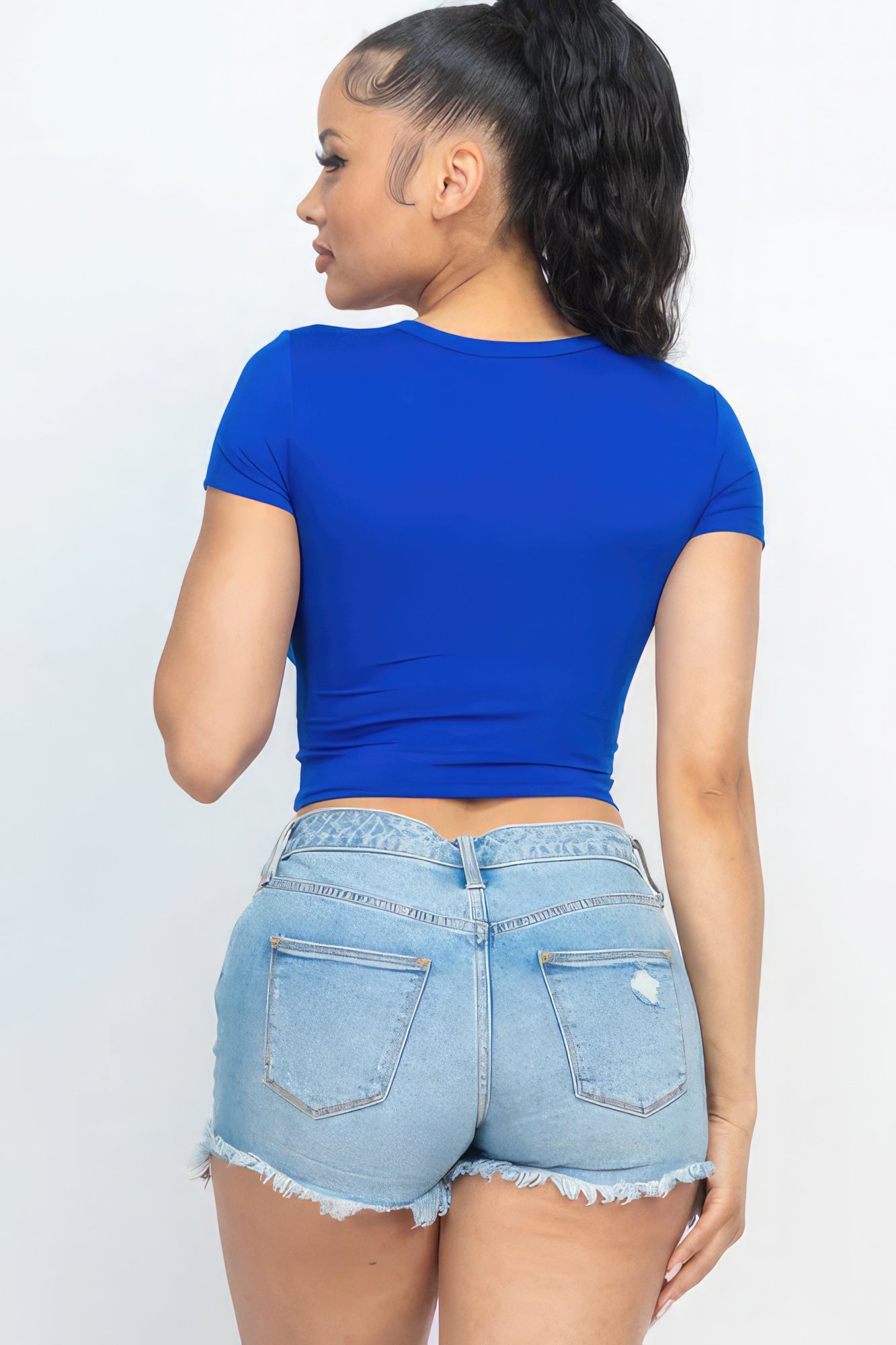 Short Sleeve Roundneck Crop Top - Body By J'ne