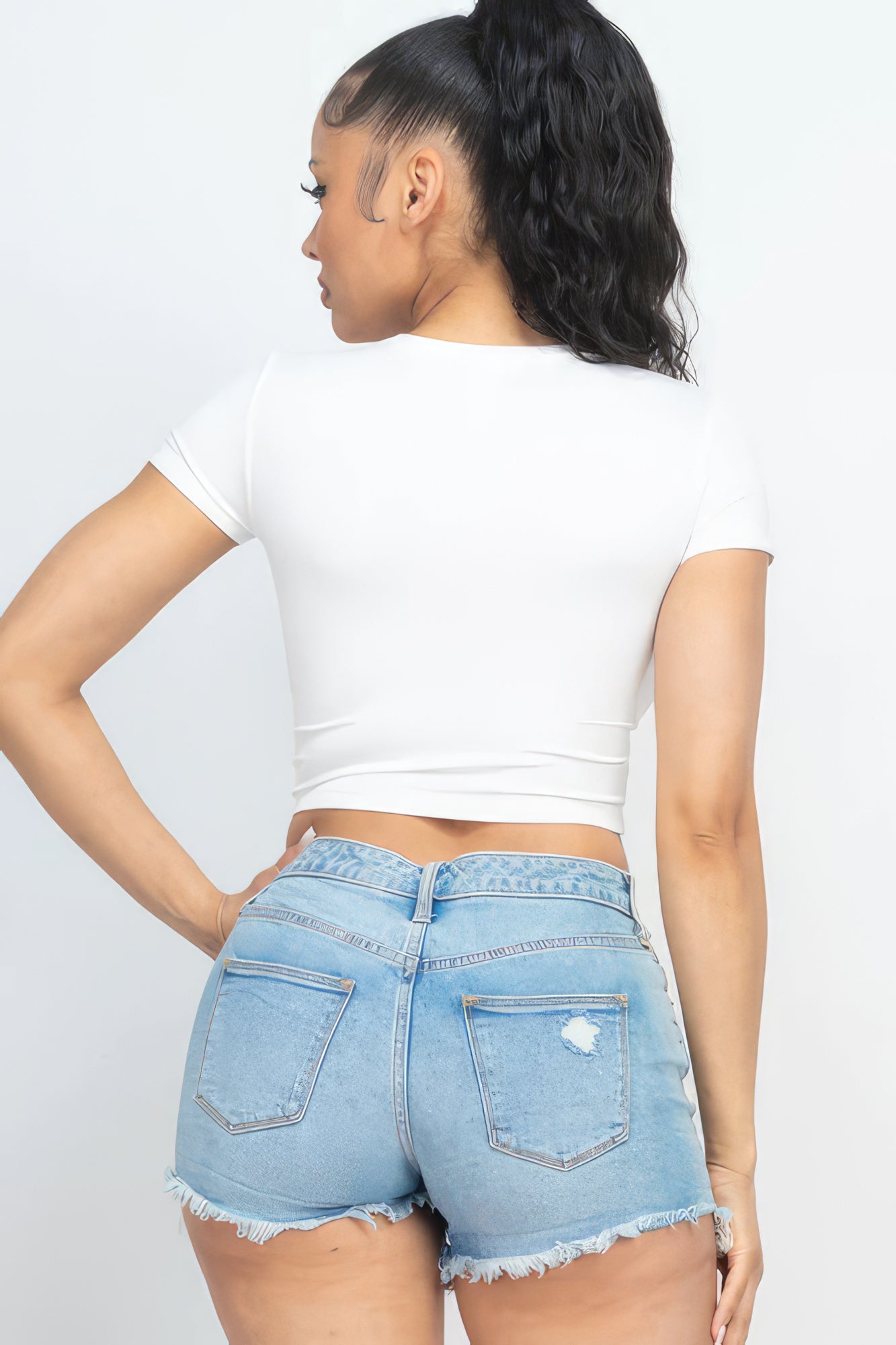 Short Sleeve Roundneck Crop Top - Body By J'ne