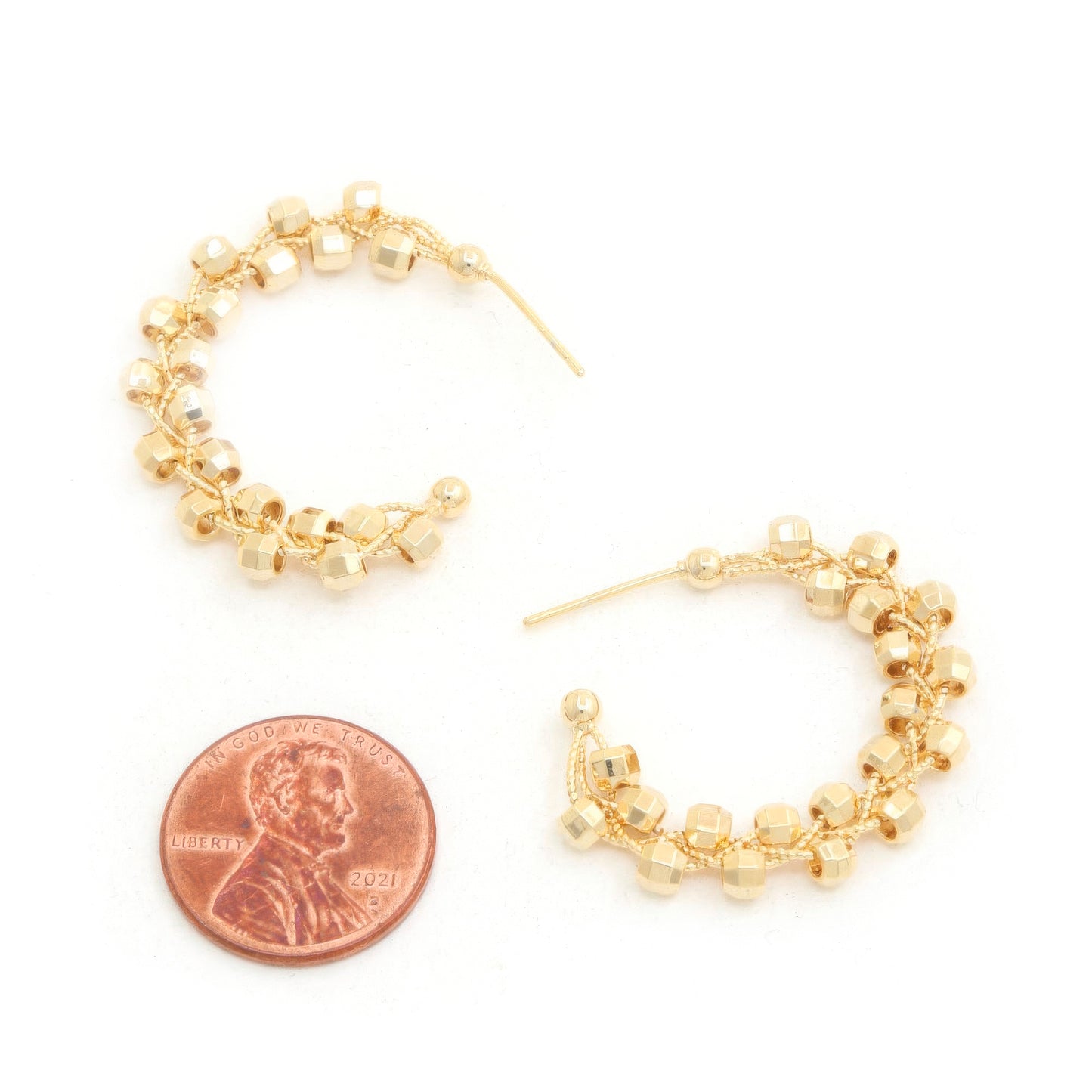 Sodajo Beaded Open Hoop Gold Dipped Earring - Body By J'ne