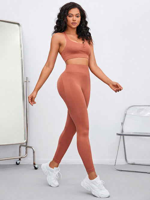 Square Neck Sport Tank and Leggings Set - Body By J'ne