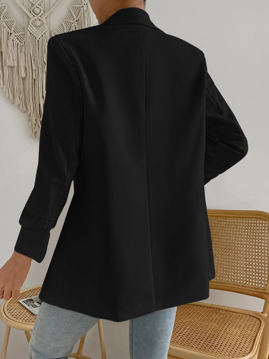 Shawl Collar Long Sleeve Blazer - Body By J'ne