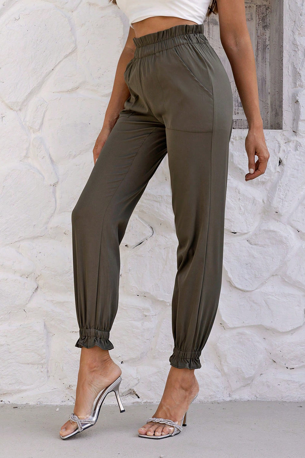 Paperbag Waist Pants with Pockets - Body By J'ne
