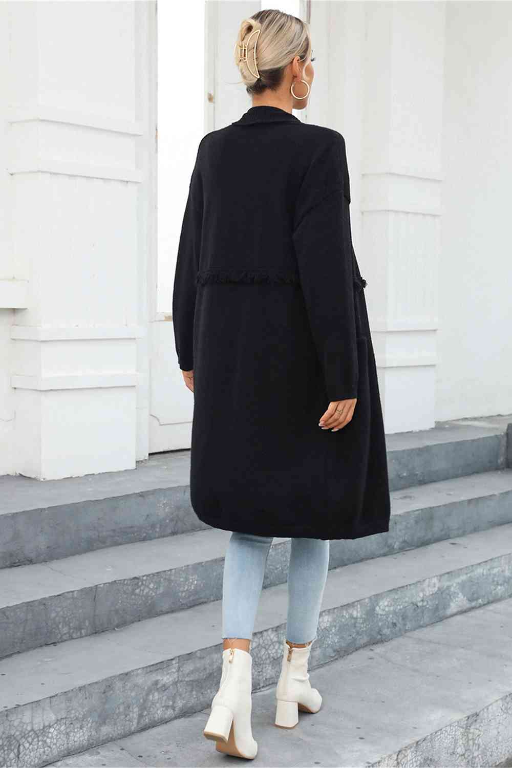 Open Front Pocketed Cardigan - Body By J'ne