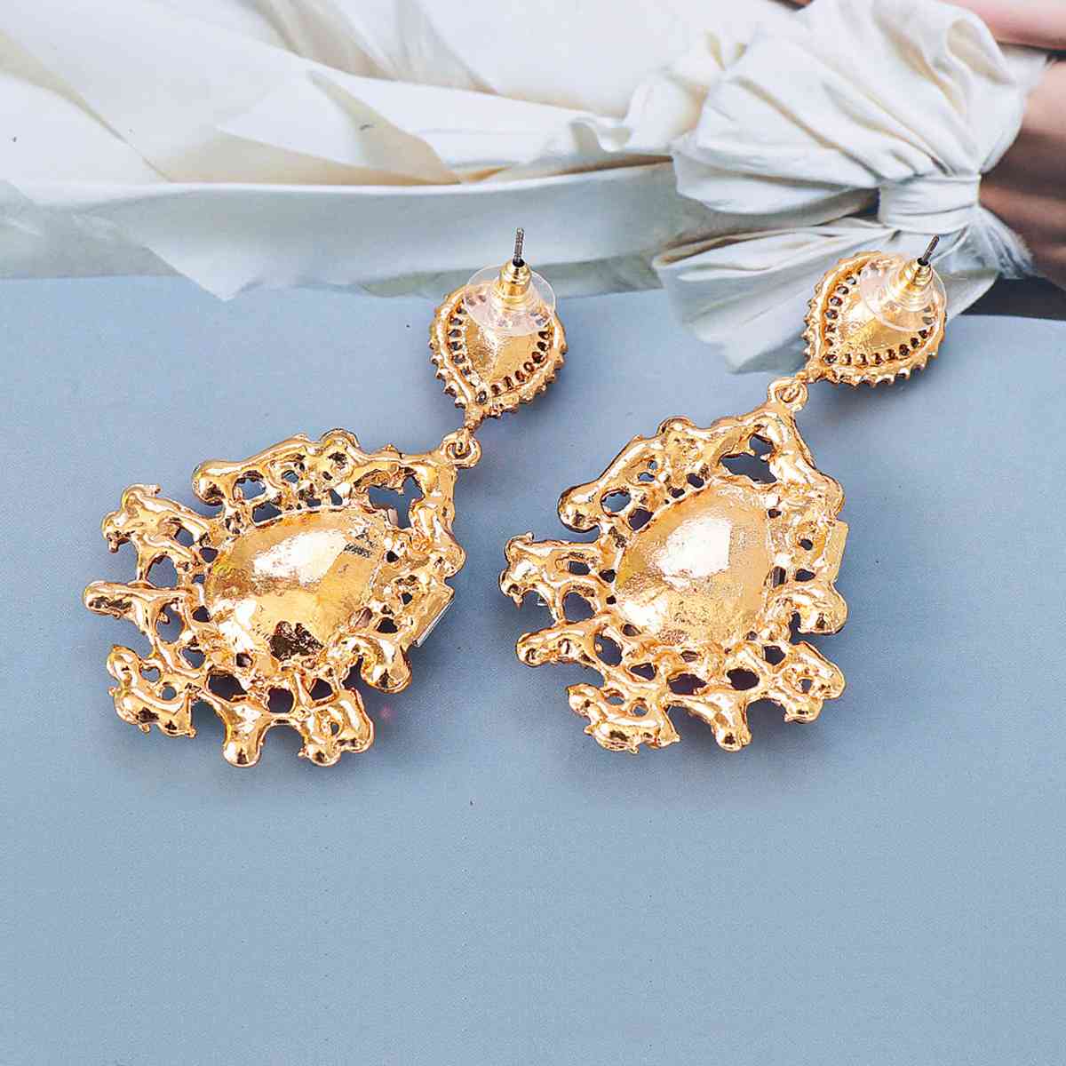 Teardrop Shape Rhinestone Alloy Dangle Earrings - Body By J'ne