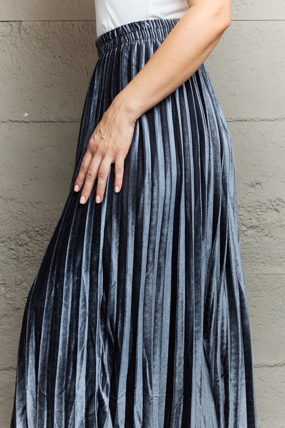 Accordion Pleated Flowy Midi Skirt - Body By J'ne