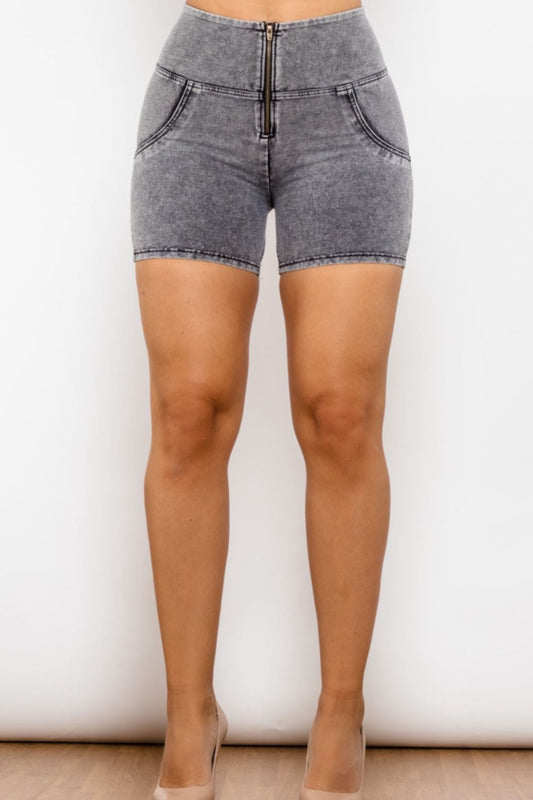 Full Size Zip Closure Denim Shorts - Body By J'ne