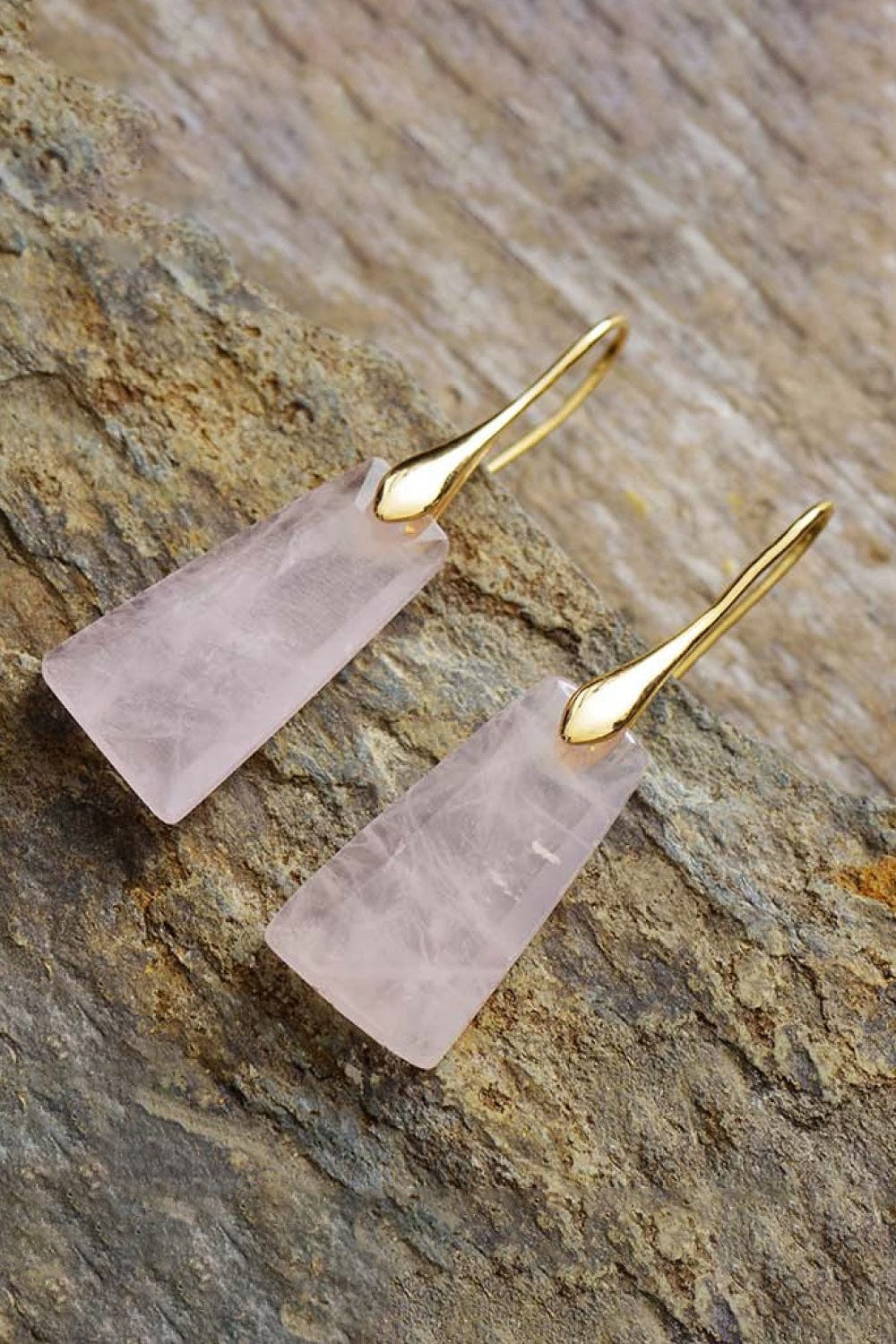 Geometrical Natural Stone Dangle Earrings Handmade - Body By J'ne