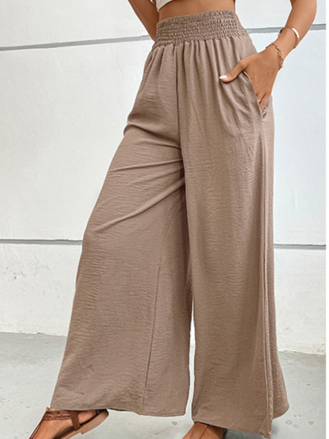 Wide Waistband Relax Fit Long Pants - Body By J'ne