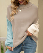 Color Block Dropped Shoulder Sweater - Body By J'ne