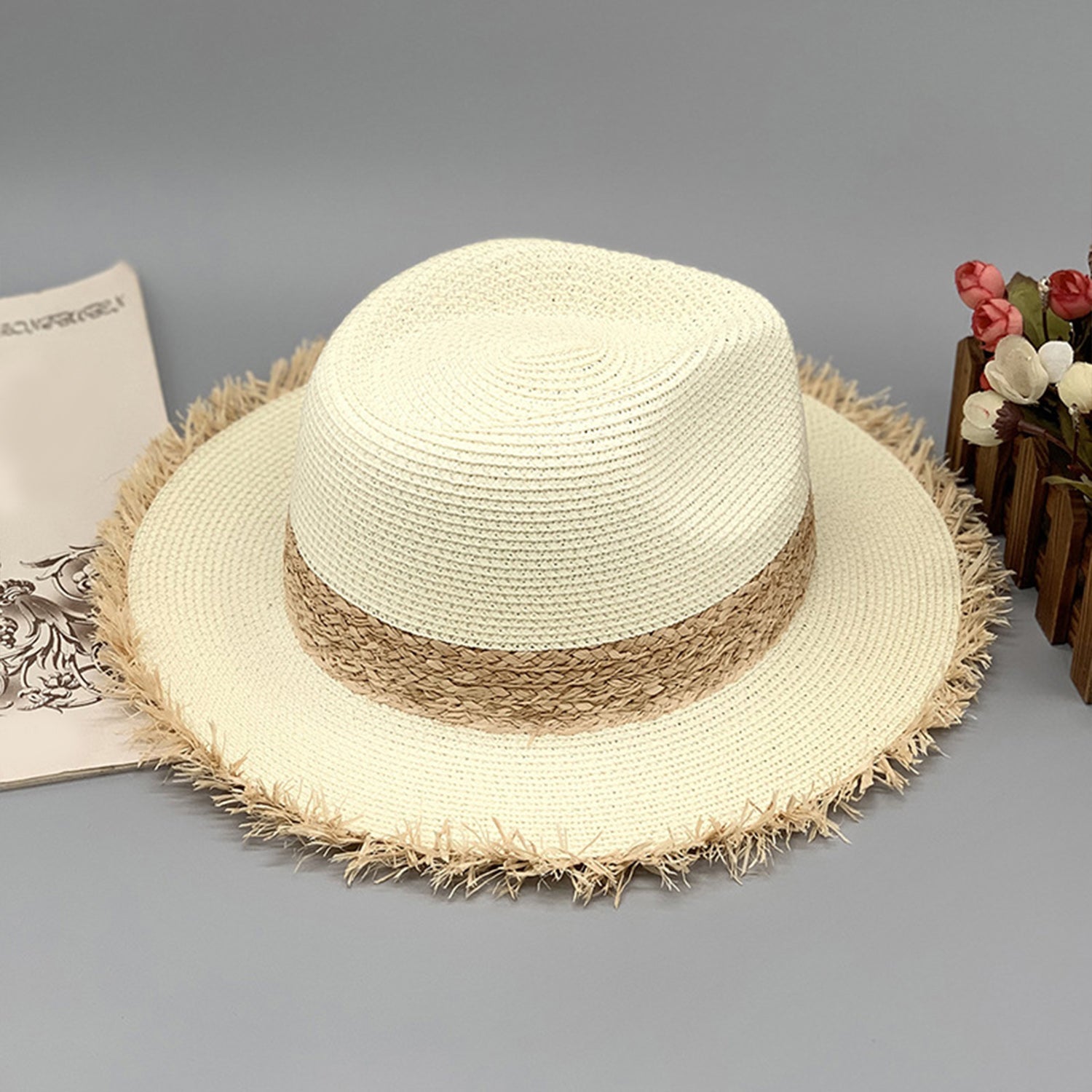 Raw Hem Raffia Hat - Body By J'ne