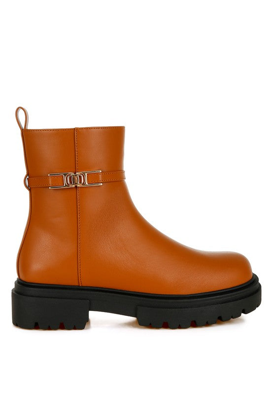 Corsac Buckle Belt Ankle Boots - Body By J'ne