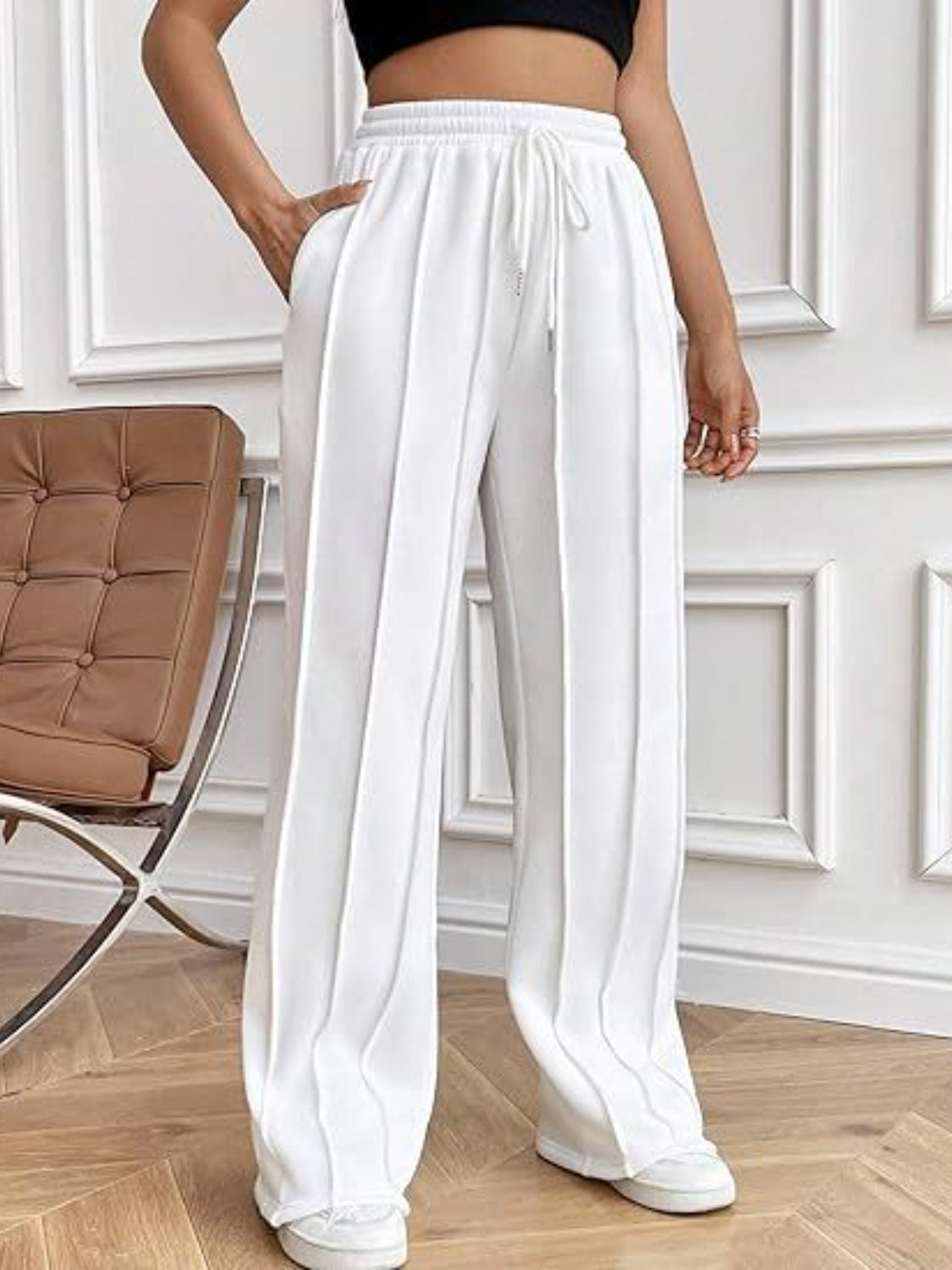 Drawstring Wide Leg Pants with Pockets - Body By J'ne