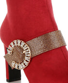 Asagao Diamante & Rhinestones Strap Boots