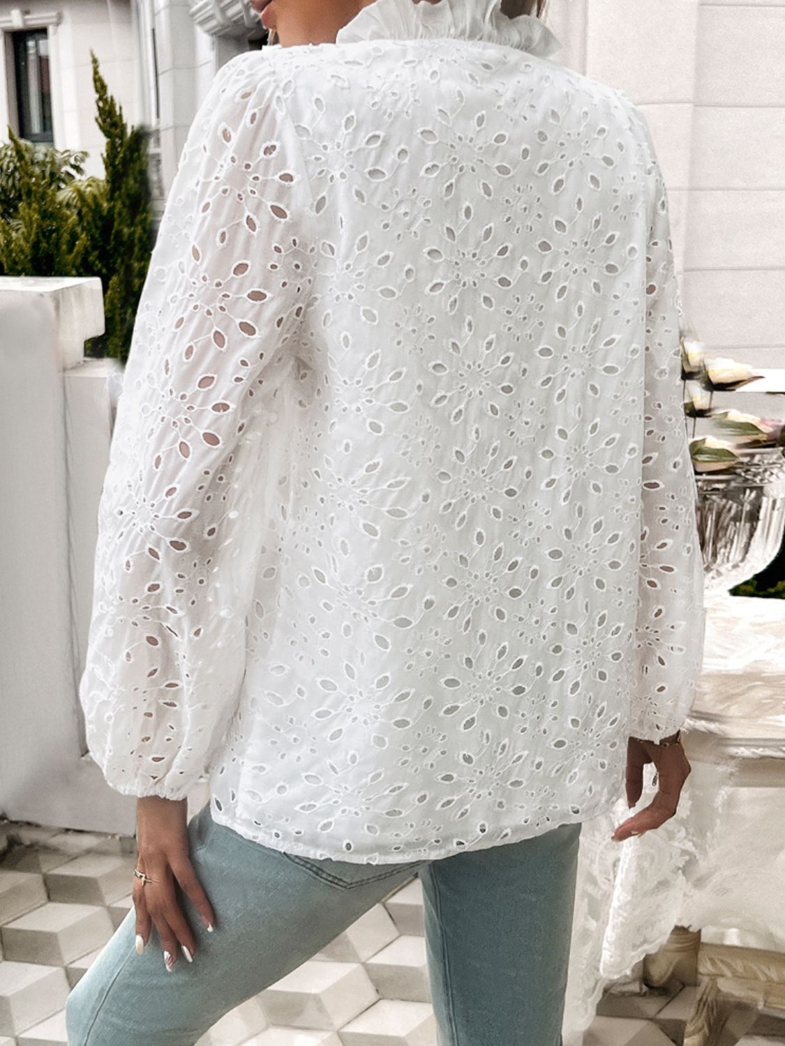Devine Frill Round Neck Long Sleeve Shirt - Body By J'ne