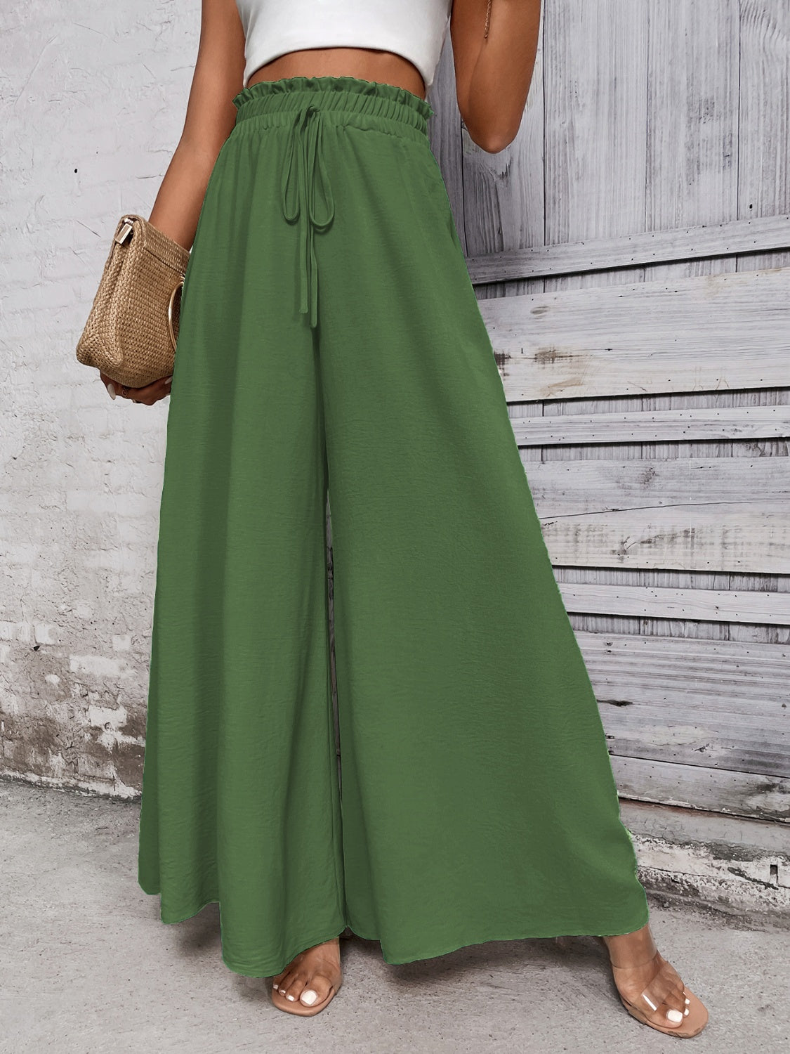 Honey Tied High Waist Wide Leg Pants - Body By J'ne