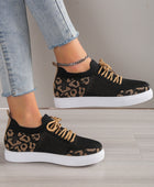 Lace-Up Leopard Flat Sneakers - Body By J'ne