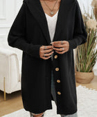 Devine Button Up Long Sleeve Hooded Cardigan