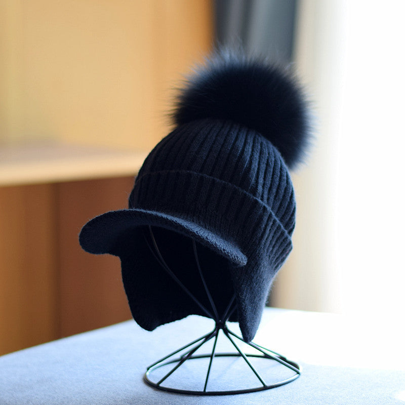 Women's Knitted Earlap Woolen Hat