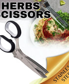 Herb Scissors With Multi Blades Stainless Steel Fast Cutting Shear Kitchen Tool