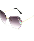 Rhinestone Frameless Sunglasses