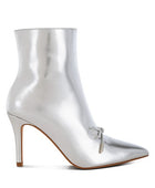 Capper Bow Detail Metallic High Ankle Boots