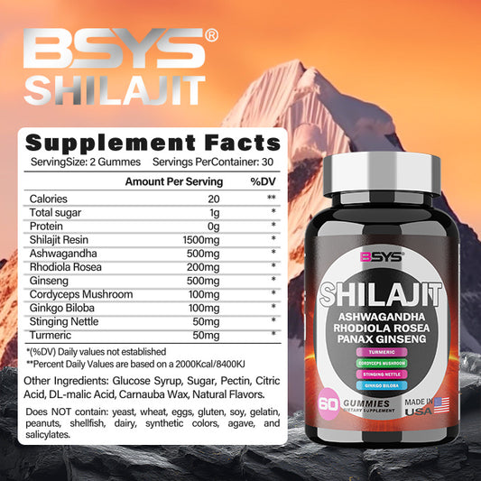 BSYS 8IN1 SHILAJIT GUMMIES 60'S - Body By J'ne