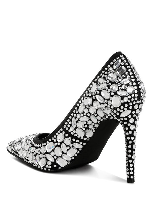 Iceout Diamante & Rhinestone Embellishments Pumps - Body By J'ne