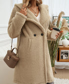 Devine Pocketed Long Sleeve Hooded Teddy Coat