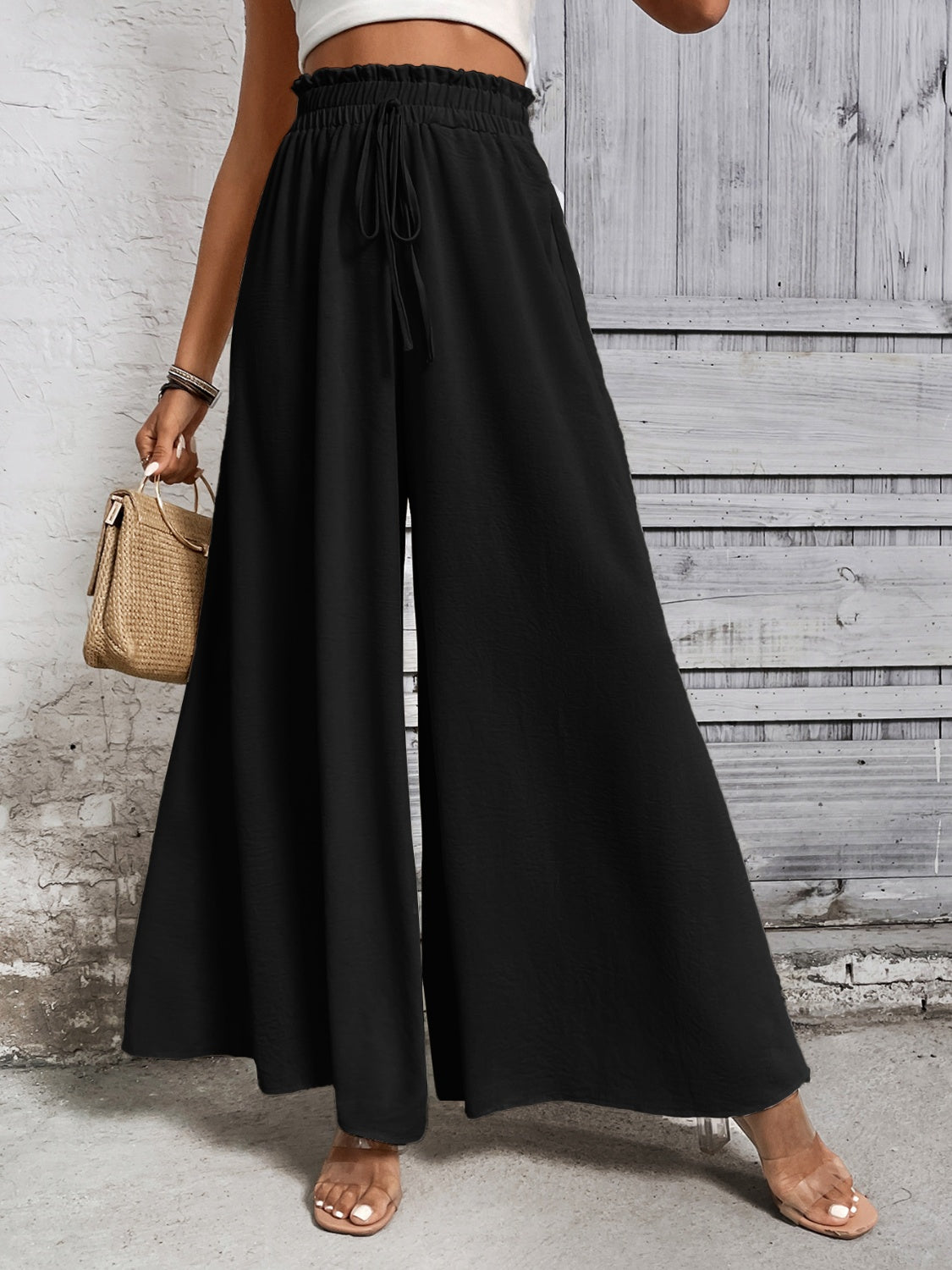 Honey Tied High Waist Wide Leg Pants - Body By J'ne