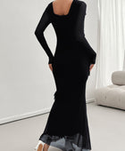 Devine Ruffled Surplice Long Sleeve Maxi Dress