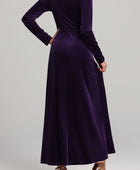 Square Neck Long Sleeve Velvet Dress