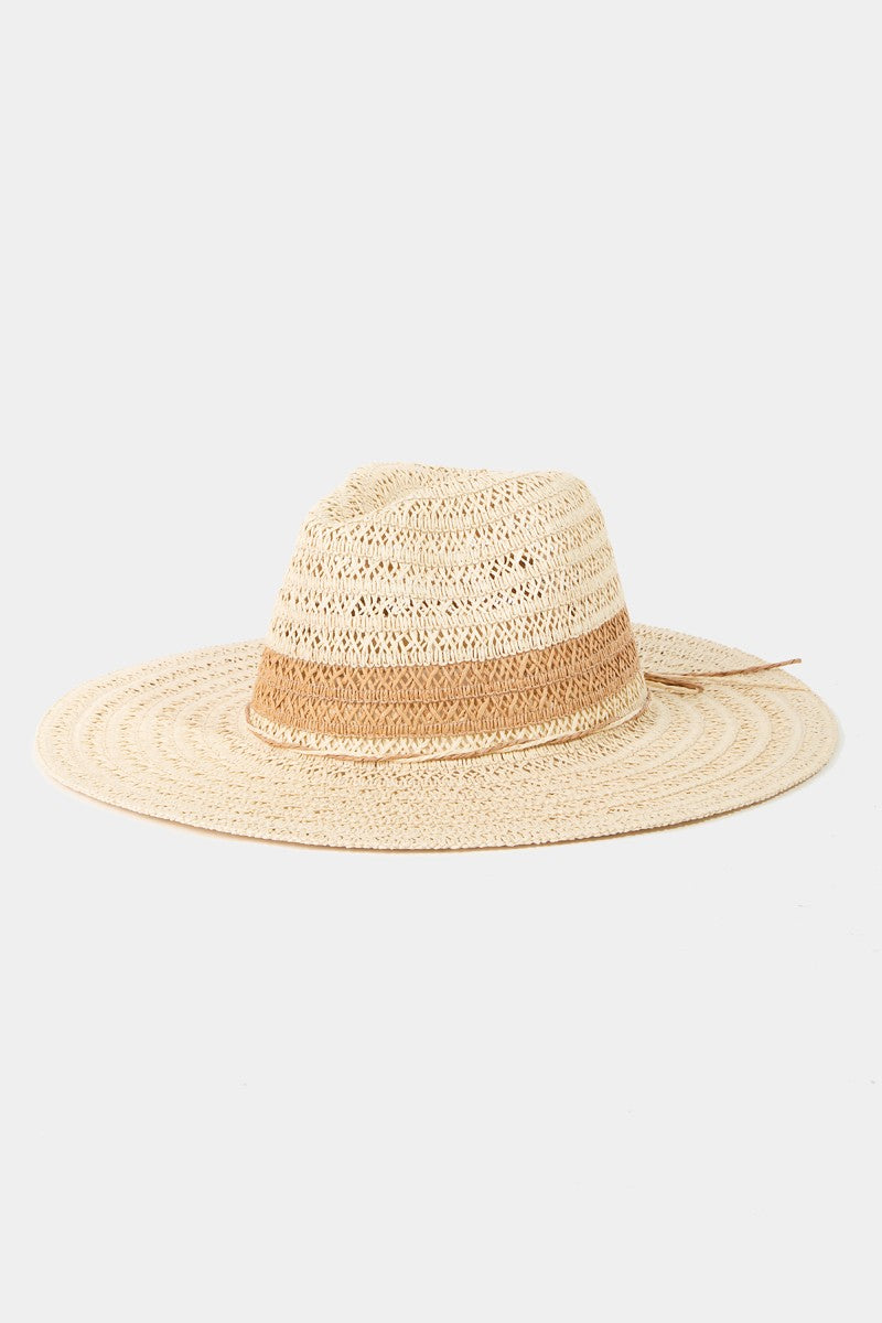 Fame Contrast Straw Braided Sun Hat - Body By J'ne