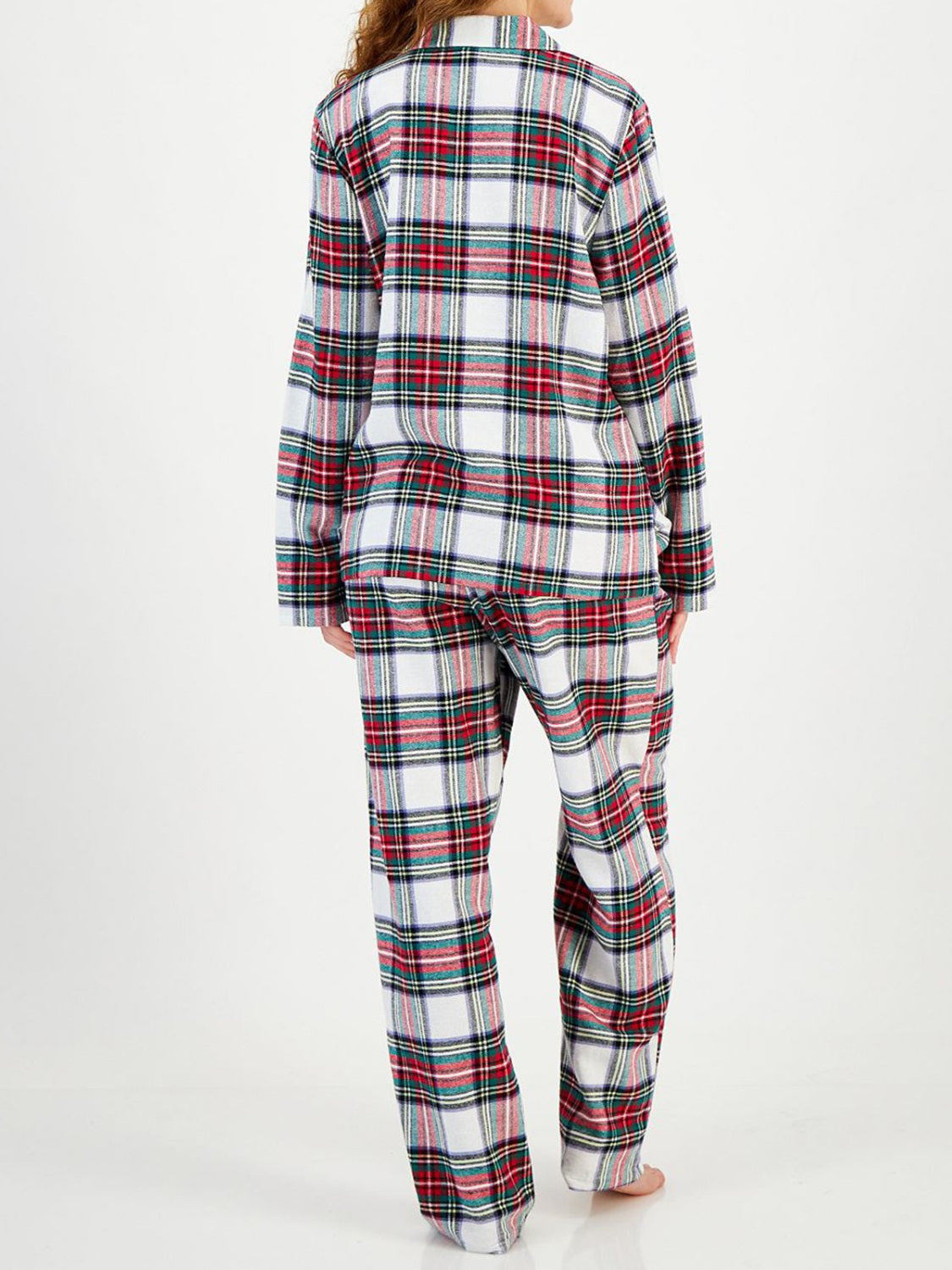 Plaid Collared Neck Button Up Top and Pants Lounge Set - Body By J'ne
