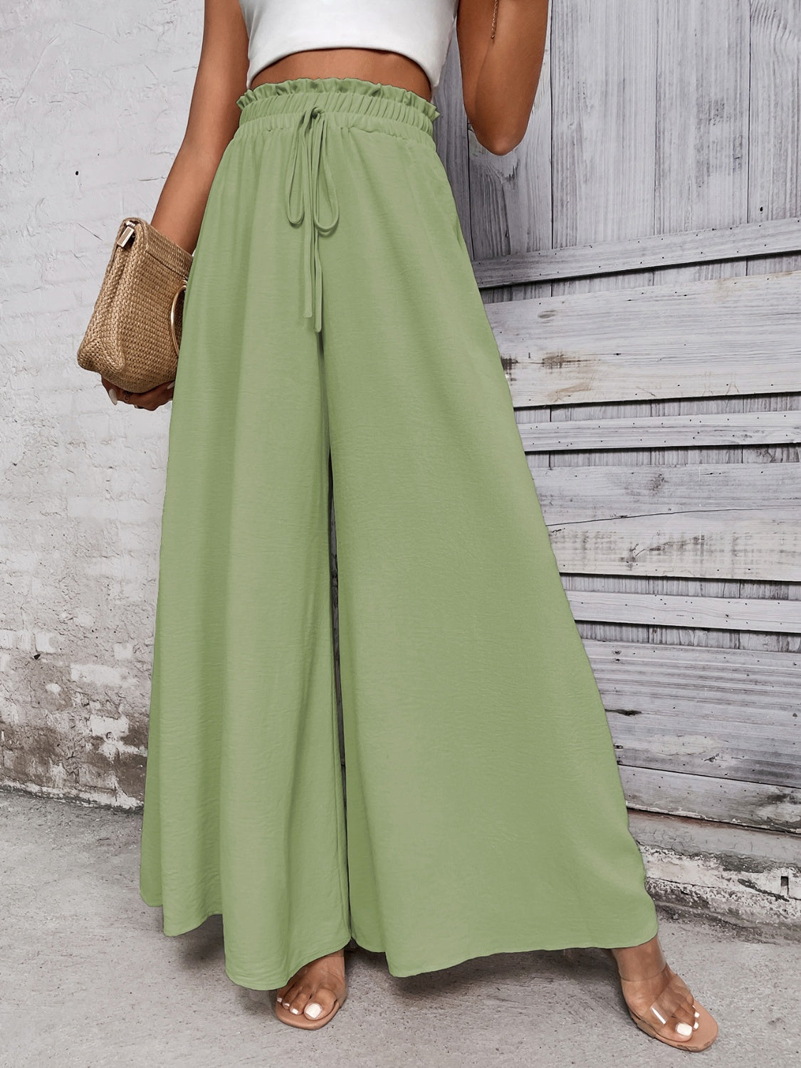Honey Tied High Waist Wide Leg Pants - Body By J'ne